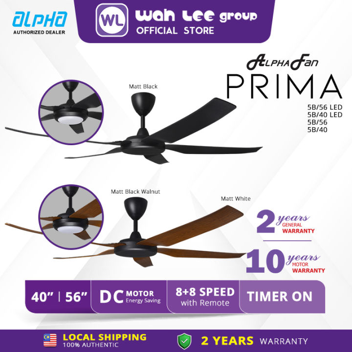 ALPHA AlphaFan -PRIMA LED 5B 40 56 Inch DC Motor Ceiling Fan with 5 ...