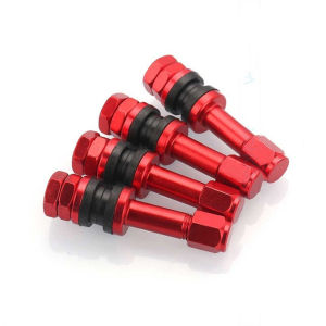 PERNEAKY Metal Black Tubeless Car Wheel Bikes Motorcycles TR48E Valves Dust Caps Bolt-in Tire Valve Stems
