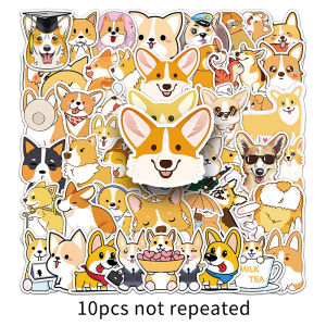 50PCS Kawaii kartun Welsh Corgi Sticker haiwan untuk kanak-kanak Graffiti Skateboard Scrapbook Laptop Sticker Set kanak-kanak hadiah Toy