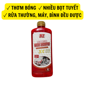 XÀ BÔNG RỬA XE BỌT TUYẾT BZ Gloss Shampoo 1L Nhiều Bọt Sạch Thơm Bóng Rửa Xe Máy Xe Ô tô