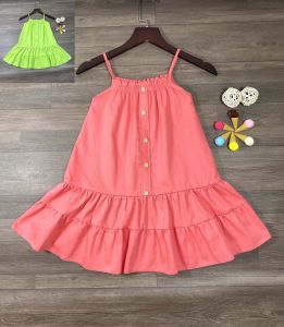 Đầm bé gáiváy trẻ em 2 dây xinh xắn SHOPMINAKIDS  vải cotton siêu xinh cho bé  size 0 đến 8 tuổi.