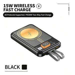 SG 【3C certified】Magnetic Wireless Power Bank 10000mAh With Built-In Cable Fast Charging Simulated Camera Mini Powerbank