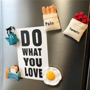 JECAE Kitchen Home Food Simulation Cooking Decorative Creative Note Holder Fridge Magnets Board Stickers Message Sticker