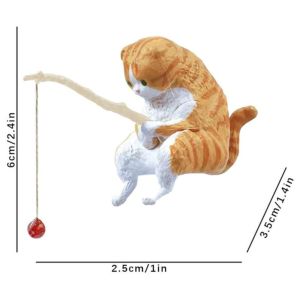BFCGBH Cute Cat Creative Cat Hanging Decoration Easy Use Plant Pot Bonsai Aquarium Tanks Decor Kitten Fishing Ornament Miniature Figurines Fish Tank Ornaments Cat Statue