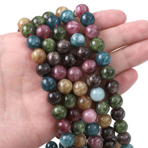 4-10mm 38cm/STR cầu vồng Tourmaline Hạt đá tổng hợp cho vòng cổ vòng tay tự làm làm đồ trang sức