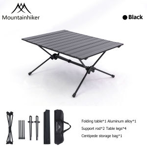 Mountainhiker outdoor camping fully disassembled aluminum alloy egg roll table folding portable barbecue picnic removable space table
