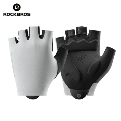 【มาถึงใน 3 วัน】ROCKBROS ถุงมือขี่จักรยานผู้หญิงถุงมือปั่นจักรยานสำหรับผู้ชายนิ้วสั้นน้ำหนักเบาถุงมือจักรยานเสือหมอบ MTB ระบายอากาศได้ยืดหยุ่นสูงกันลื่นดูดซับแรงกระแทก