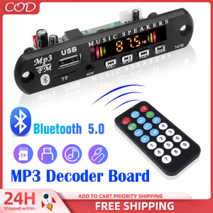 Bluetooth 5.0 Decoder Board MP3 Player Car Radio FM Receiver TF USB 3.5mm AUX Module Receiver Audio Amplifier Board 12V with Remote Control