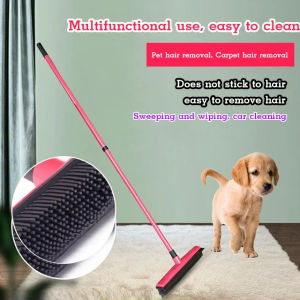 Broom Pet Hair Fur Removal Broom Soft Bristle Push Broom Magic Silicone Broom Carpet Sweeper Pet Hair Remover Floor Cleaner