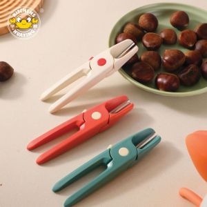 XHLXH ด้ามจับตามหลักสรีรศาสตร์ ที่ปอกเปลือกเกาลัด ไม่ลื่น นержักรส ที่เปิดวอลนัท แบบพกพา ประหยัดแรงงาน คลิปเกาลัด ของใช้ในครัว