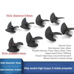RC Boat 4-Blade propeller 60mm 70mm 80mm Ducted Prop PC CW CCW Simulation Marine Full-immersion Imported Propeller For Thrust Boat