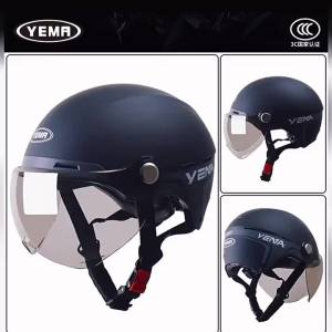 YEMA motorcycle helmet half wrapped face breathable will not heat long and short windshield es optional riding safety helmet