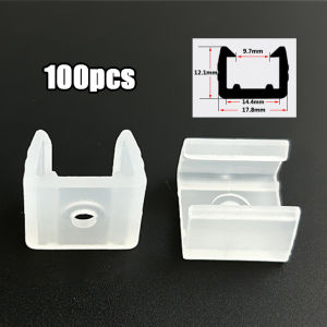 LED Strip Fixing Clips with Screws – Waterproof Holders for 2835/COB Neon Lights 100pcs
