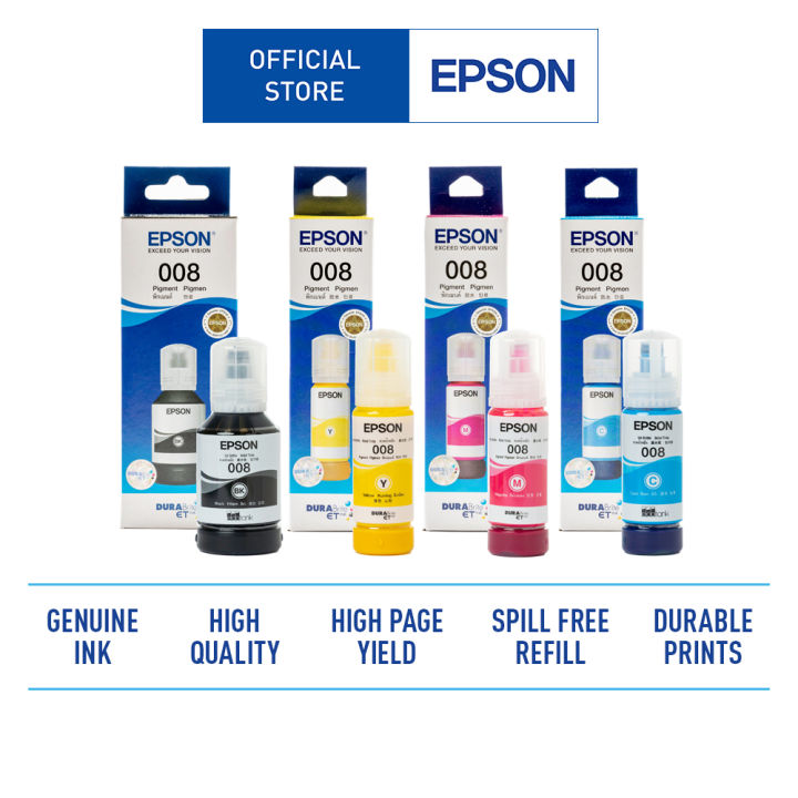 Epson 008 Ink Bottle For EcoTank L15150, L15160, M15140 Printer (Black ...