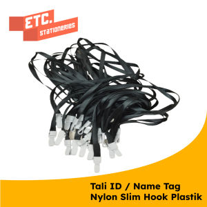 Tali Id Card / Tali Name Tag / Name Tag Nylon Slim Hook Plastik [Isi 20pcs]  CBT-NYLK