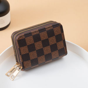 Ví nữ mini nhiều ngăn họa tiết kẻ ô LILA VUO98