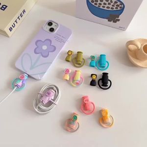 Cable Protector Sleeve Set - Silicone Charging Cord Wrap & Tube Organizer    Cute Anti-Bend Cover For USB Wires    Travel Cable Protector