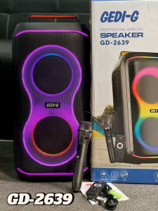 ลำโพงบลูทูธ รุ่น GD-2639 ฟรีไมค์ลอยและรีโมท ลำโพงดอก6.5นิ้ว2ดอกเสียบไมค์สายได้ ปรับDELAY ECHO TREBLE BASS เสียงเบสแน่น ลำโพงร้องคาราโอเกะ ลำโพงบลูทูธ รุ่น GD-2639 ฟรีไมค์ลอยและรีโมท ลำโพงดอก6.5นิ้ว2ดอกเสียบไมค์สายได้ ปรับDELAY ECHO TREBLE BASS เสียงเบสแน่