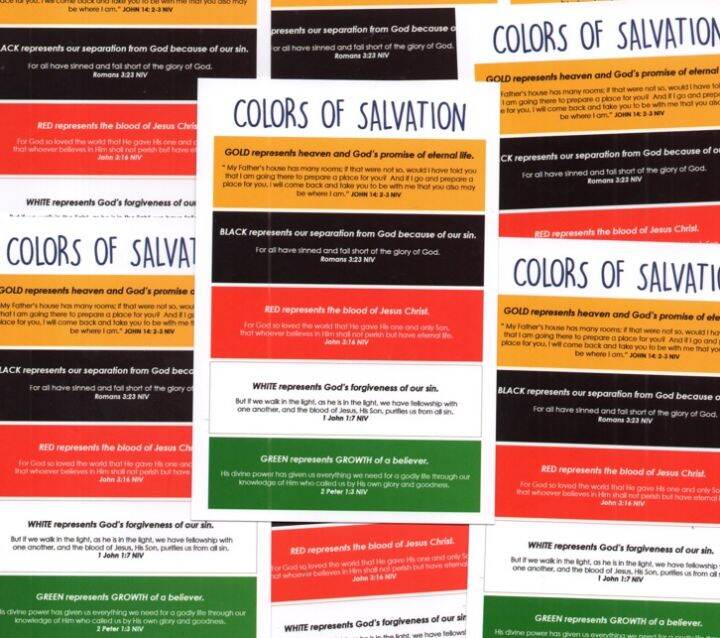 PCBS Colors of Salvation (GOSPEL EVANGELISTIC CARD) 50 PCS BUNDLE ...