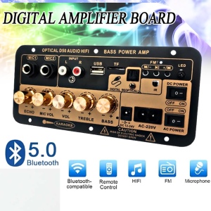 READY TaffSTUDIO Papan Amplifier Bluetooth 12 Volt ampli Karaoke FM with Optical Fiber D50