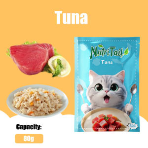 NutriTail Wet Cat Food 80g – Tuna / Whitebait / Chicken / Crabmeat | High Protein Jelly Pet Food CX