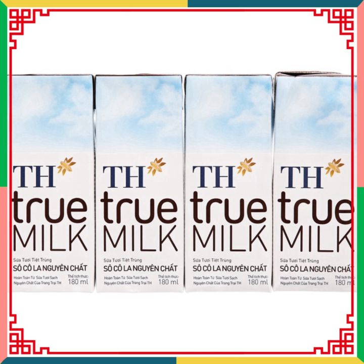 LỐC 4 HỘP SỮA TH TRUE MILK 180ML CÓ ĐƯỜNG/ ÍT ĐƯỜNG/ KHÔNG ĐƯỜNG/ DÂU/ SOCOLA ( Đại lý Ngọc Toản)