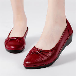 IELGY Wedge Womens Soft Sole Shoes Casual Leather Shoes