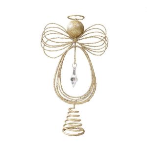 HPVDBP Sparkling Christmas Tree Top Angel Decoration Delicate Reusable Xmas Tree Top Ornament Christmas Angel Topper Iron Angel Figurine Ornaments Christmas
