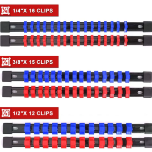 Socket Wrench Storage Rack 6Pcs Drive Rail Rack Holder Drive Tool Organizer 1/4 3/8 1/2 Storage Rack Sleeve Frame