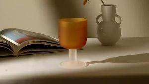Chamvin Handmade Vintage Sunset Cup Frosted Glass Wine cocktail Glass