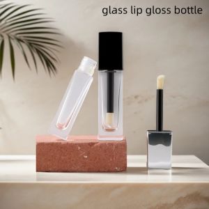 10/30pcs 12ml Empty Glass Lip Gloss Tube Clear/Frosted Bottle Silver Lid Lip Glaze Tube DIY Lipstick Bottle Cosmetic Container
