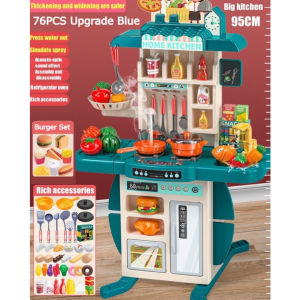 Ready Stock 95CM Height Kids boy girl Kitchen Toy Pretend Play Set Spraying Mist Steam cooking toys Masak Masak