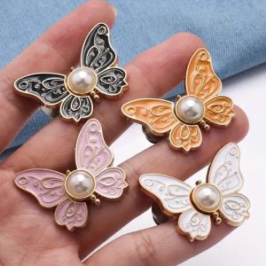 Fashion Butterfly Jean Button Adjustable Waist Buckle Extender Detachable Tighten Pins Waistband Closure