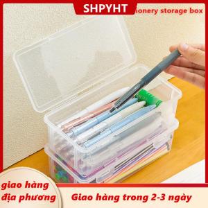 [COD] SHPYHT Giao hàng địa phương 1PC công suất lớn nhựa hộp bút chì Stackable mờ rõ ràng bút chì Hộp văn phòng vật tư lưu trữ tổ chức hộp