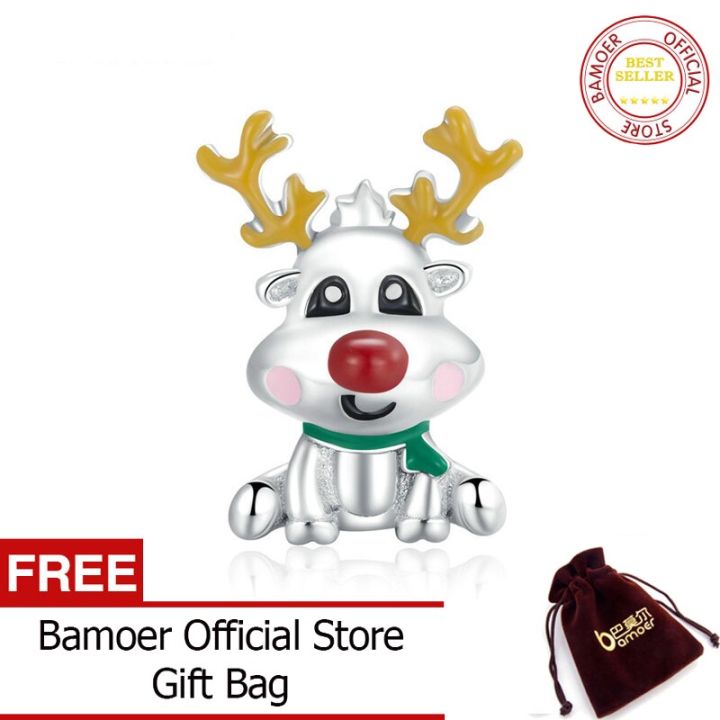 BAMOER%20Cute%20Reindeer%20Metal%20Beads%20for%20Women%20925%20Sterling%20Plated%20Silver%20Charm%20Beads%20Jewelry%20Making%20for%20Bracelet%20Bangle%20BSC375%20-%20Image%202