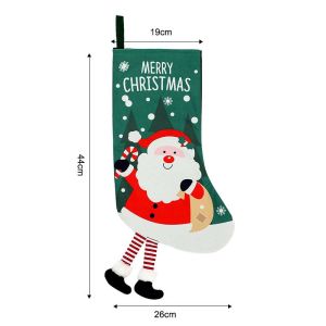 Christmas Stocking Gift Bag Hanging Decoration Santa Bear Elk Snowman Xmas Tree Felt Fabric Fireplace Home Decor