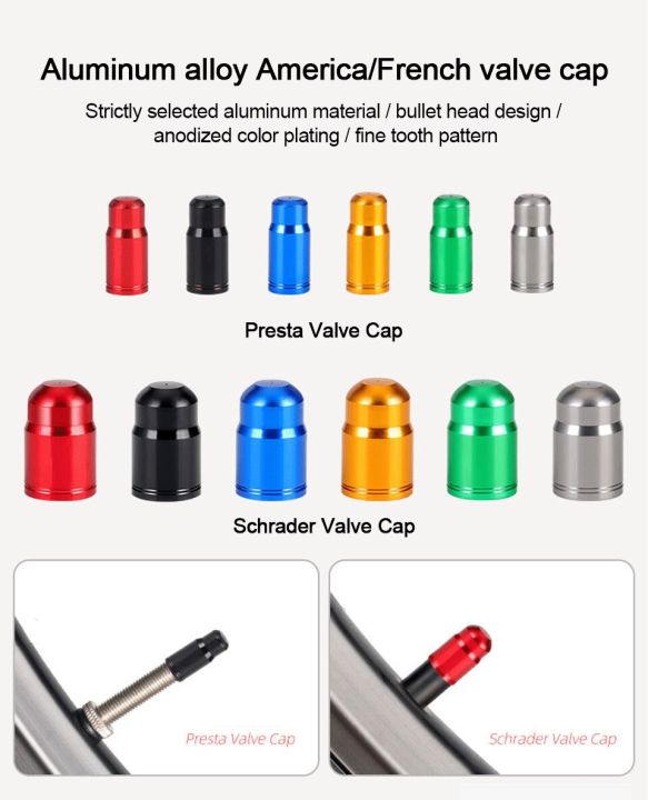 INSPEED 1Pcs Aluminium Bicycle Valves Cap Bike Wheel Tire Covered