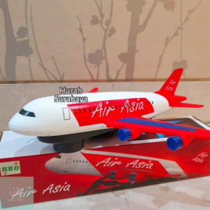 Mainan Pesawat Bisa Berjalan Dan Bergerak Light & Sound Air Asia Airliner Murah R06 | Mainan Edukasi Anak Menggunakan Baterai Kemasan Dus Kendaraan Transportasi Bisa Memutar Dan Menanjak Sendiri | Mainan Set Hadiah Anak Cowok