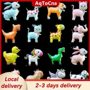 [COD] AqToCna Ship within 24 hours 4D Cartoon Foil Balloons Elephant Stand Walking Balloon With Wheel For Kids Birthday Party Decoration Baby Shower