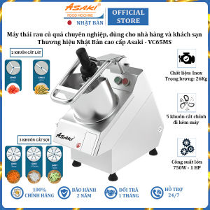 Máy thái rau củ quả chuyên dụng dùng cho quán nhà hàng Asaki VC65MS công suất 750W - Bảo Hành 12 Tháng