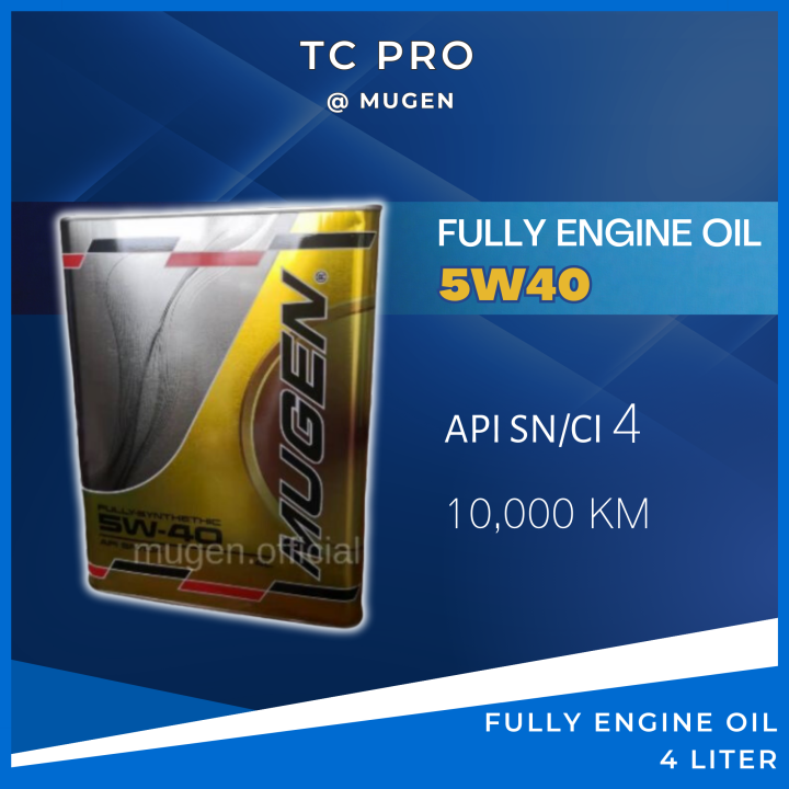 Mugen Fully Synthetic SN 5w40 Car Engine Oil (4L) Premium Multigrade