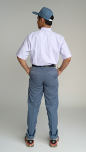 Celana Putih SMP SMA Kain Licin Model High Waist Saku Tutup Celana Panjang Sekolah