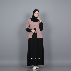 SHABIYAN-545 Gamis Dress Wanita Vest Muslimah Casual