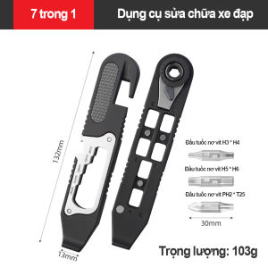Bộ cờ lê xe đạp đa năng chịu lực cao kèm thanh mở lốp dụng cụ sửa chữa xe đạp cờ lê bánh cóc di động