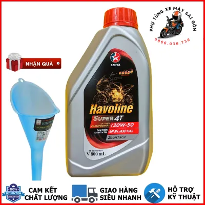 Nhớt Caltex Havoline Super4T 20W50 dành cho xe số côn tay [Mua 5 tặng 1 phểu]