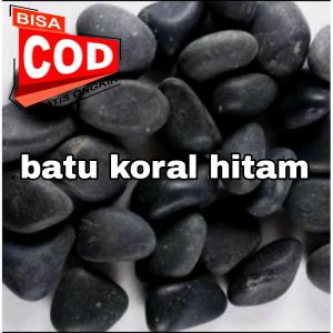 Batu koral hitam 1kg dekorasi aquarium dan taman