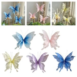 NUBE Giant Size Simulated Butterfly Large Size Silk Material 3D Silk Butterfly Beautiful Display 3D Design Artificial Butterfly Wedding Showcases