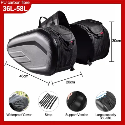 【COD Support】Motorcyc Dry bag Large Capacity 2Pcs Saddle Bag Motorcycle Accessories Motorcycle Accessories Motowolf Waterproof Travel Bag Outdoor Waterproof Saddle Bag