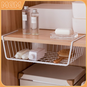 Under Shelf Table Storage Basket Desk Kitchen Cabinet Wire Hanging Rack Organizer Storage Metal Rack