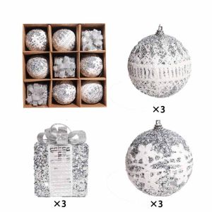 FUNG Plastic Christmas Ball Ornaments Glitter Shatterproof Christmas Baubles Merry Christmas Reusable Christmas Tree Topper Christmas Tree Decoration